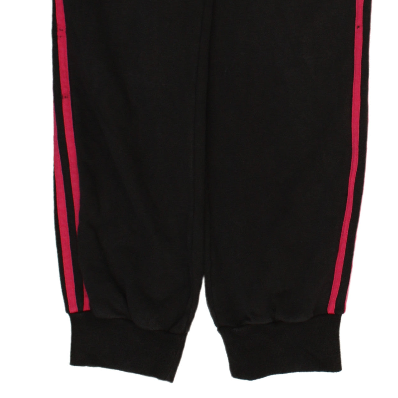 Adidas Women Black XS Jogger Trousers with Pink Stripes