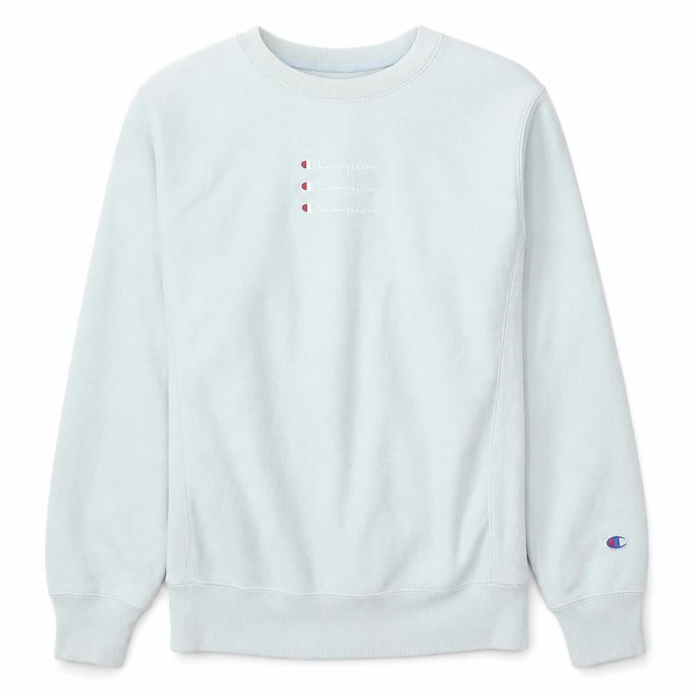 Champion Men's White Small Pullover Sweatshirt Embroidered Logo