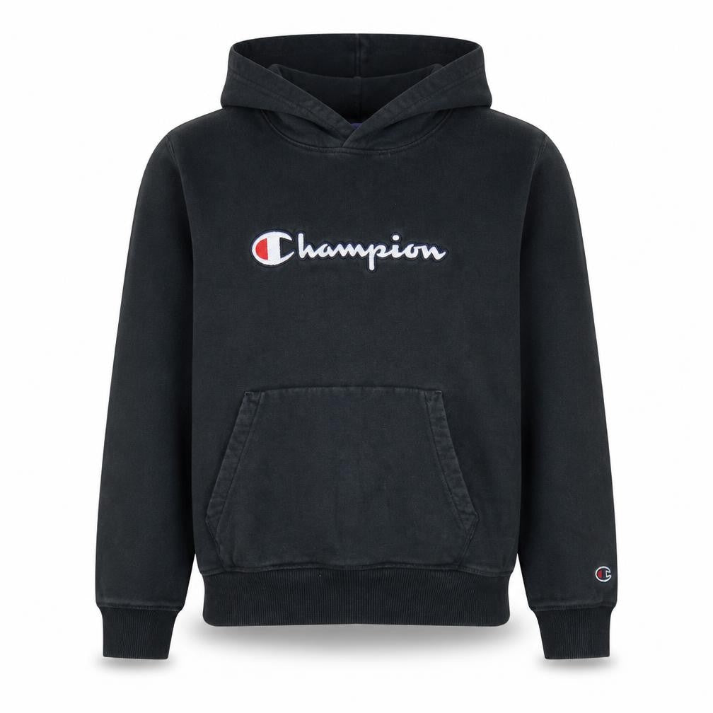 Champion Boys Black Large Pullover Hoodie Cotton Embroidered Logo