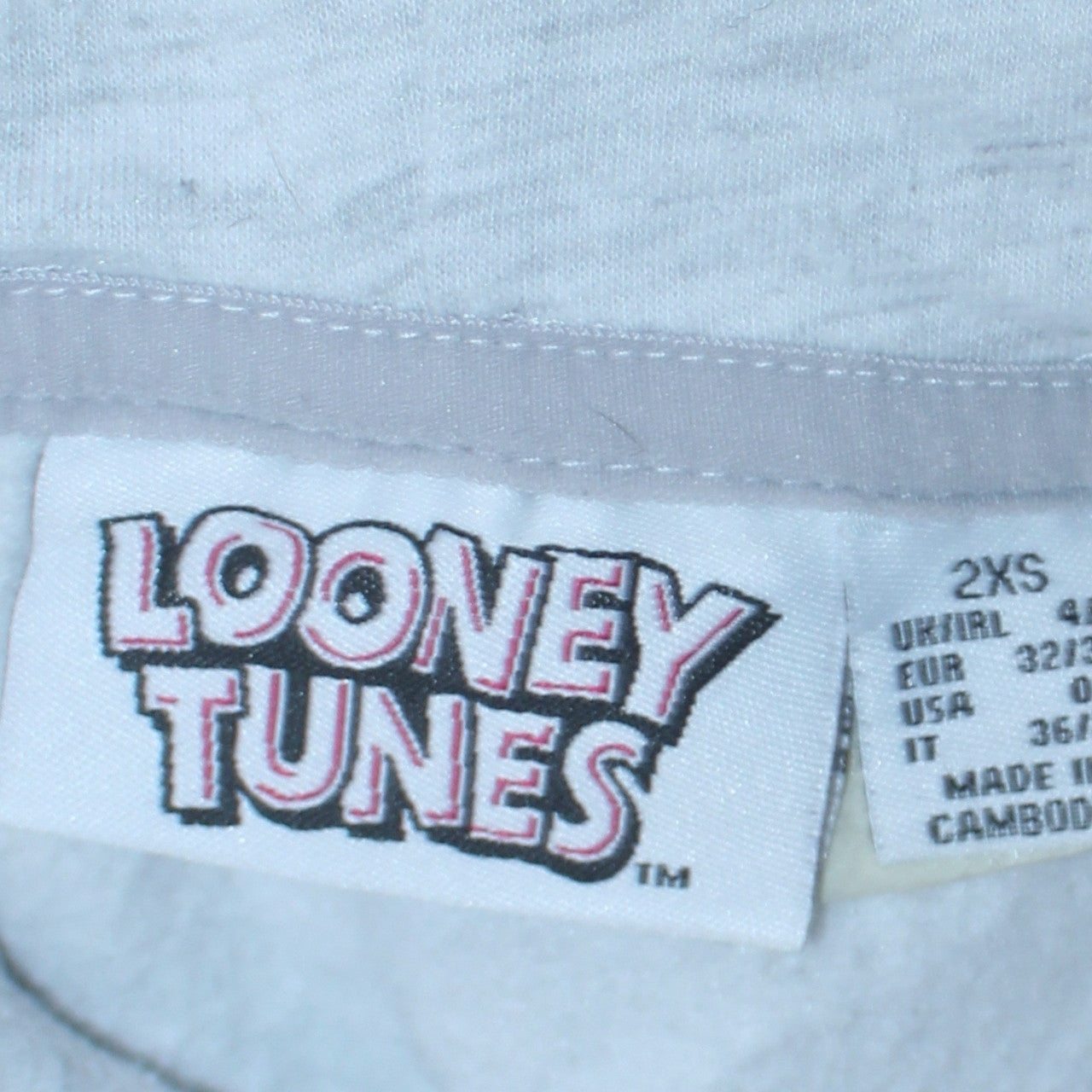 Looney Tunes Women Grey Tweety Hoodie 2XS Pullover Graphic Print