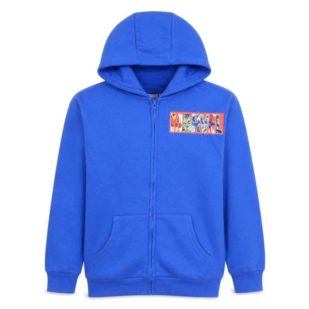 Marvel Boys Blue Full Zip Hoodie 11-12 Years Superhero Graphic Fleece