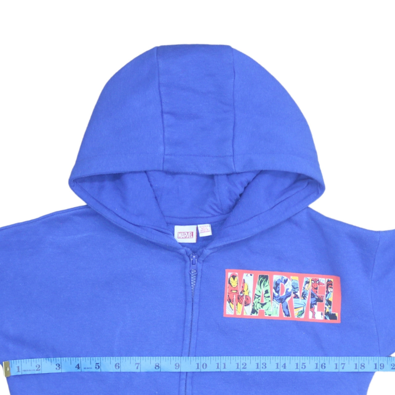 Marvel Boys Blue Full Zip Hoodie 11-12 Years Superhero Graphic Fleece