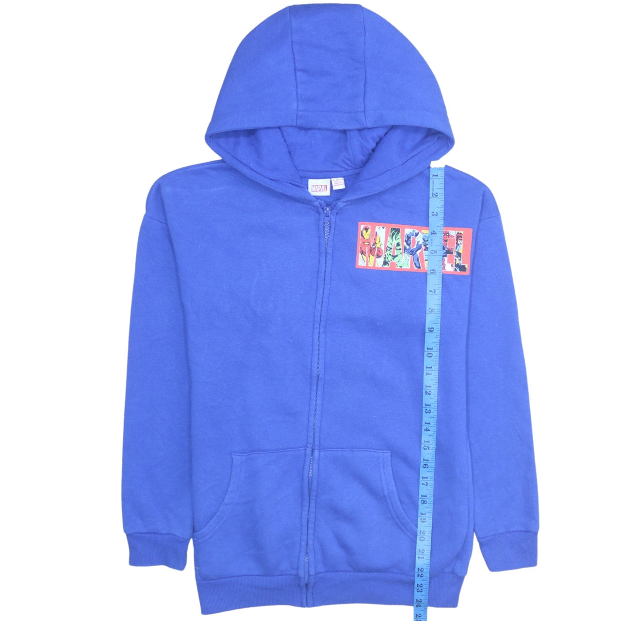 Marvel Boys Blue Full Zip Hoodie 11-12 Years Superhero Graphic Fleece