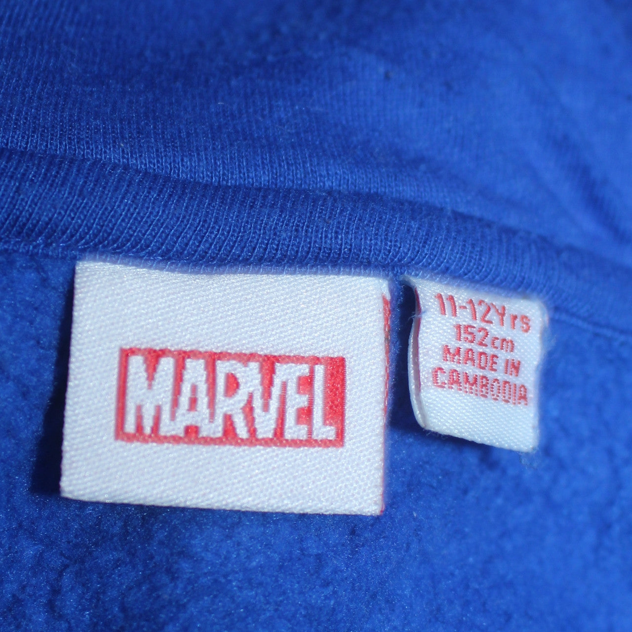 Marvel Boys Blue Full Zip Hoodie 11-12 Years Superhero Graphic Fleece
