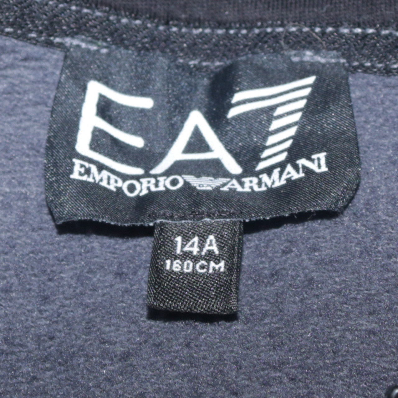 Emporio Armani EA7 Boys Grey Hoodie 14 Years 1/4 Zip Fleece Pullover