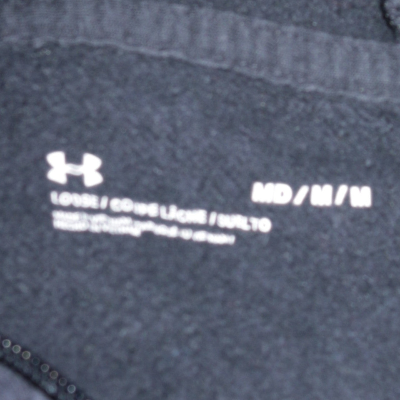 Under Armour Womens Black Full Zip Hoodie Size M Cotton Blend Casual
