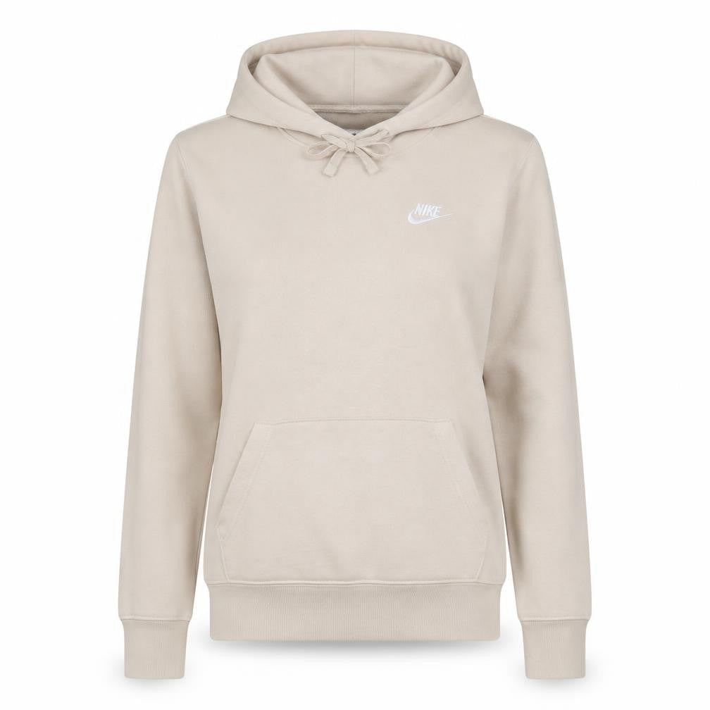 Nike Women Beige Pullover Hoodie Small Logo Hooded Sweatshirt