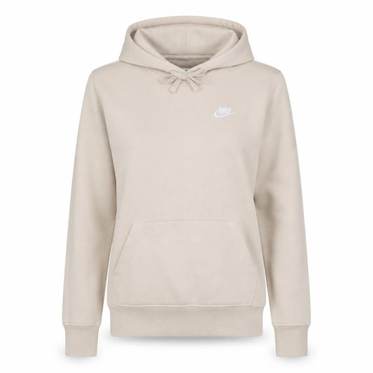 Nike Women Beige Pullover Hoodie Small Logo Hooded Sweatshirt