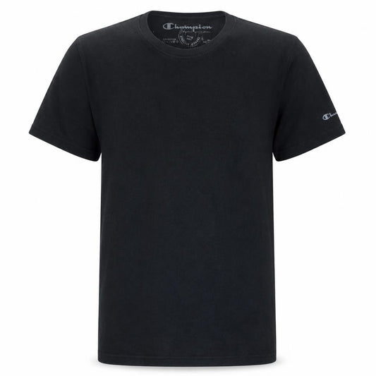 Champion Men's Black Cotton Crew Neck Short Sleeve T-Shirt M
