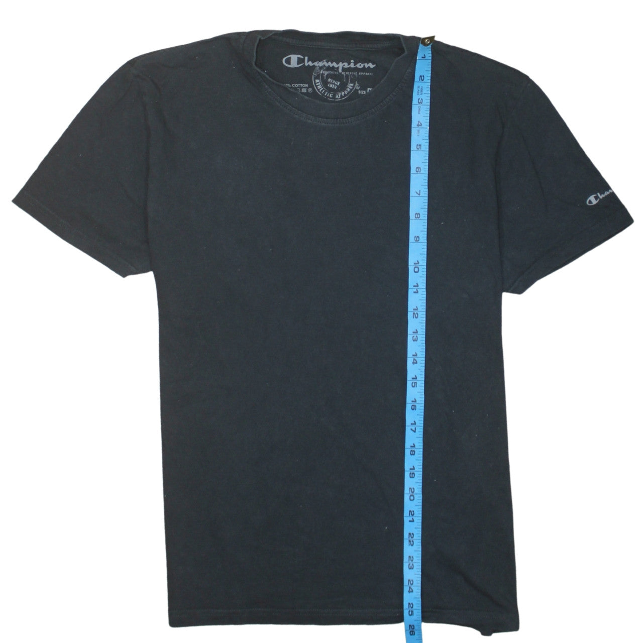 Champion Men's Black Cotton Crew Neck Short Sleeve T-Shirt M