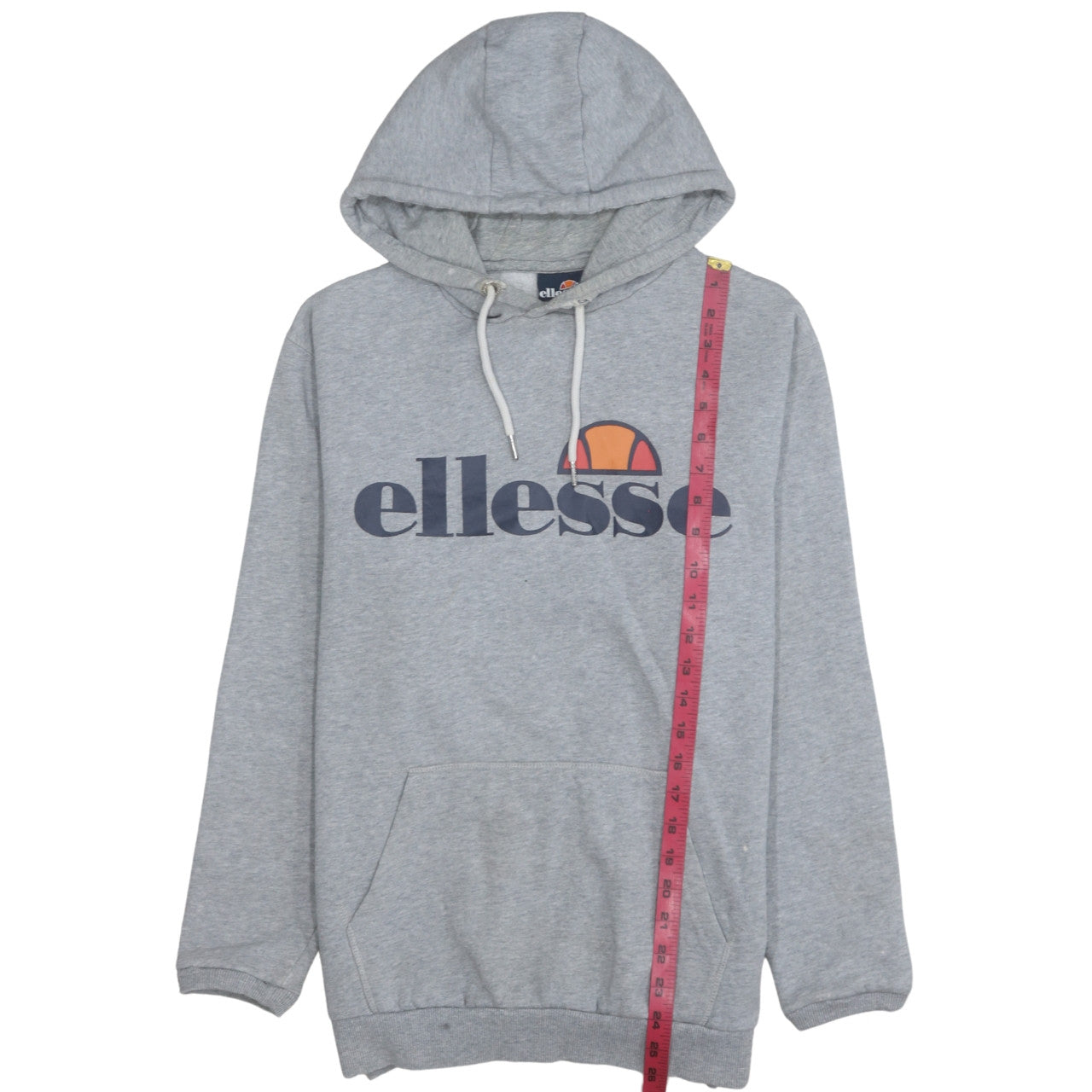 Ellesse Men’s Grey Pullover Hoodie S Regular Fit Logo Sweatshirt
