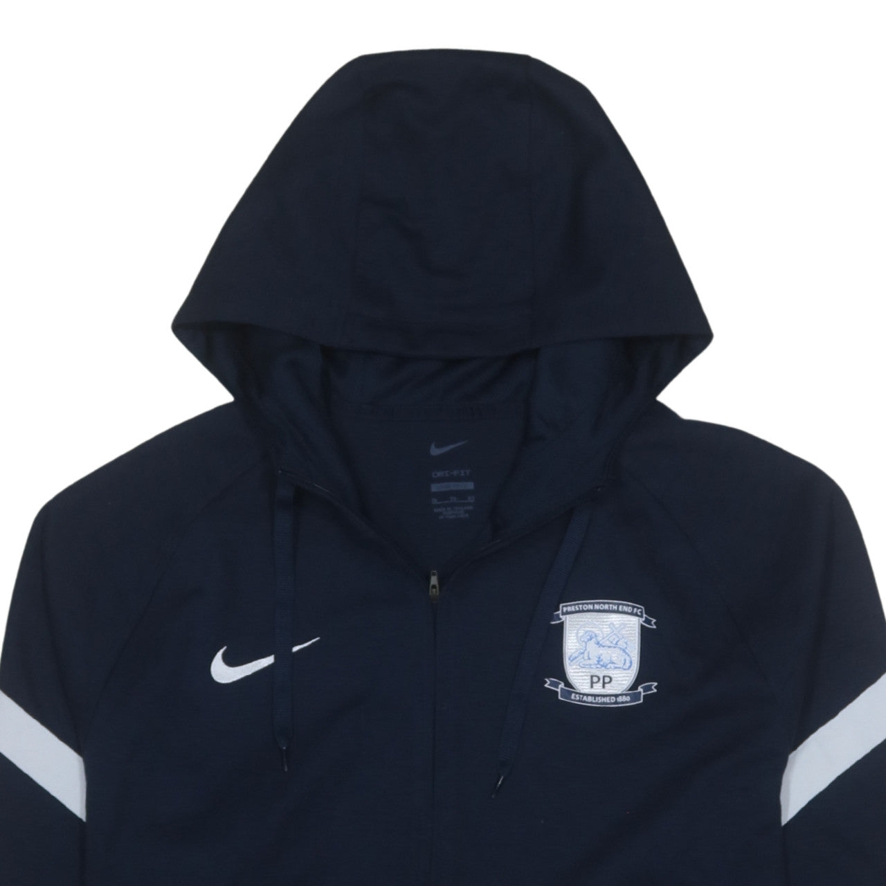 Nike Preston North End FC Men's Navy Blue XL Dri-FIT 1/2 Zip Hoodie