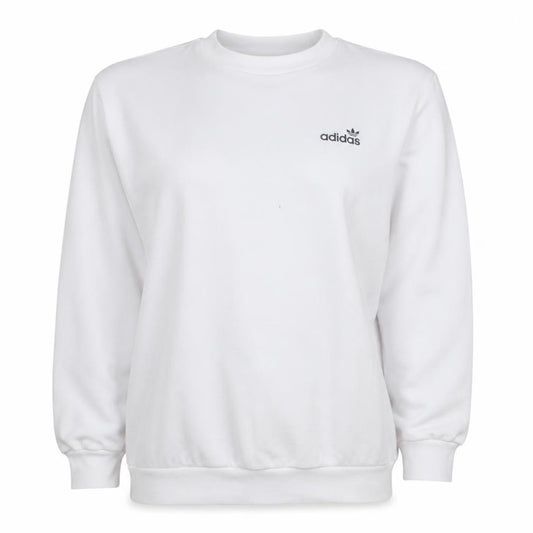 Adidas Women White Crew Neck Pullover Sweatshirt Size 8