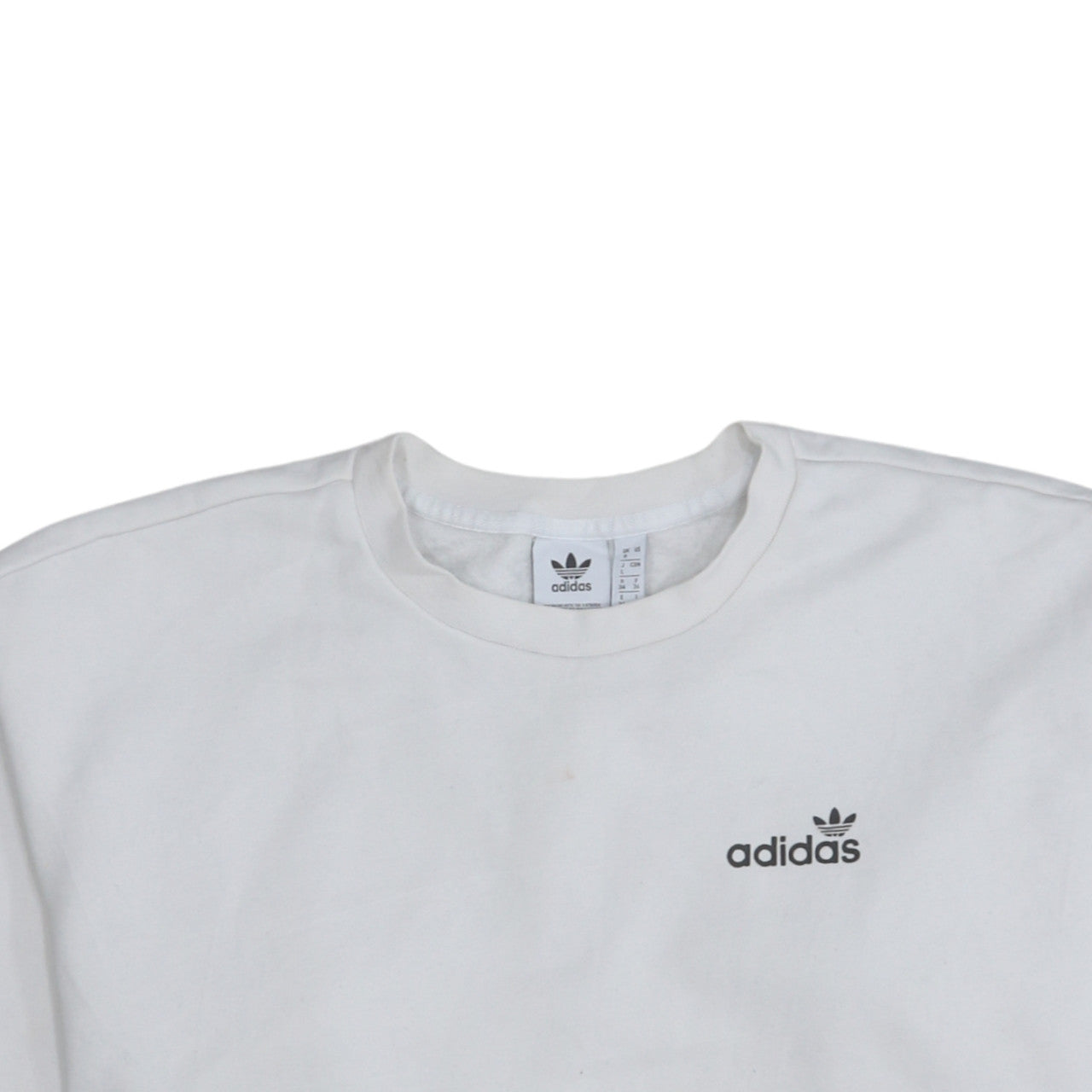 Adidas Women White Crew Neck Pullover Sweatshirt Size 8