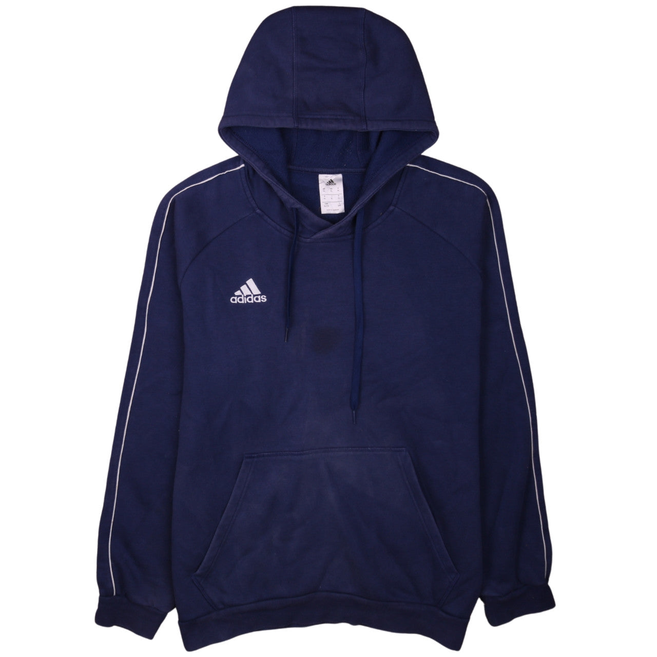 Adidas Men's Blue XL Pullover Hoodie with Logo and Pockets