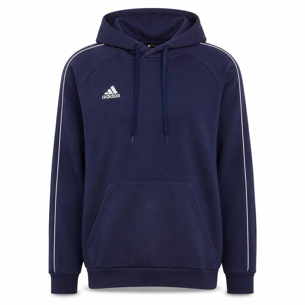 Adidas Men's Blue XL Pullover Hoodie with Logo and Pockets
