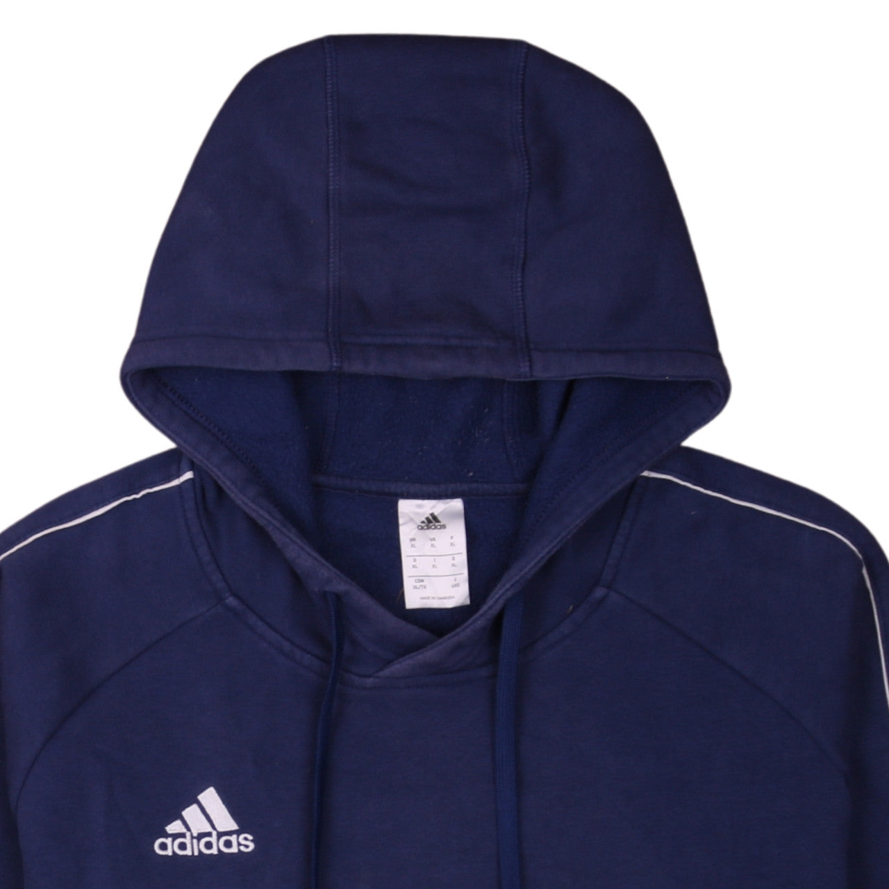 Adidas Men's Blue XL Pullover Hoodie with Logo and Pockets