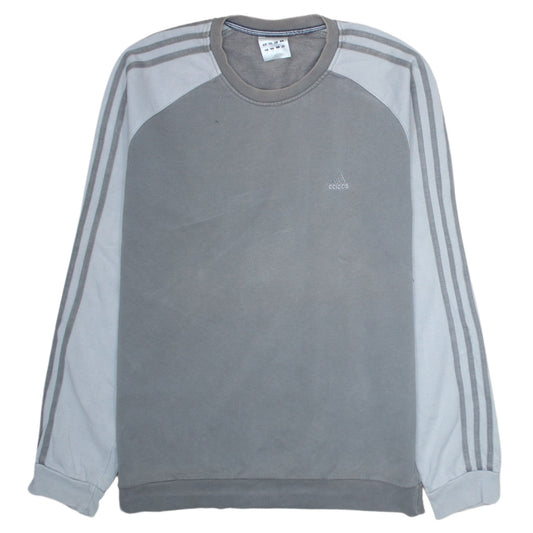 adidas Men's Grey Pullover Sweatshirt Size M Crew Neck Fleece