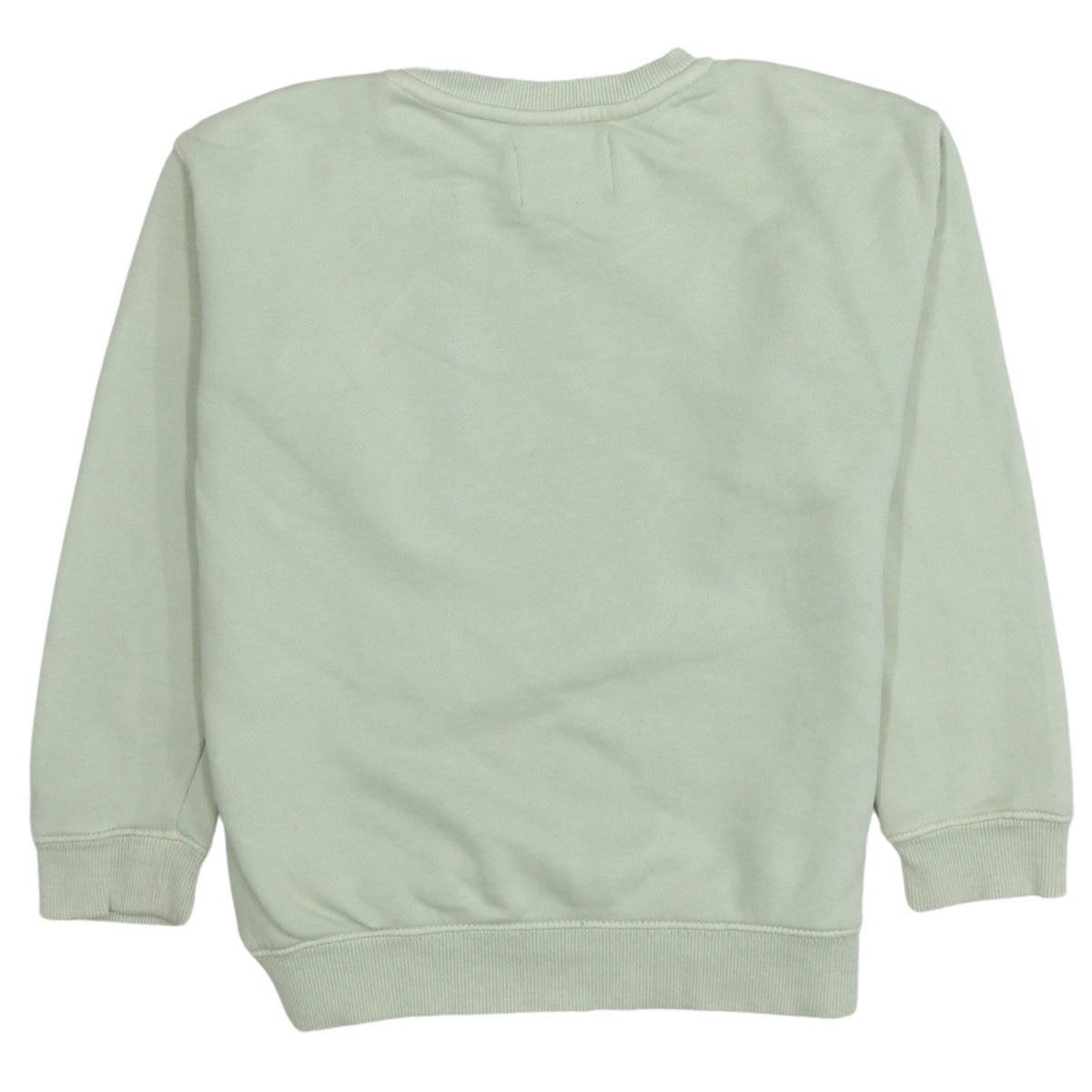 Zara Boys Green Cotton Blend Crew Neck Pullover Sweatshirt Size 8 Years