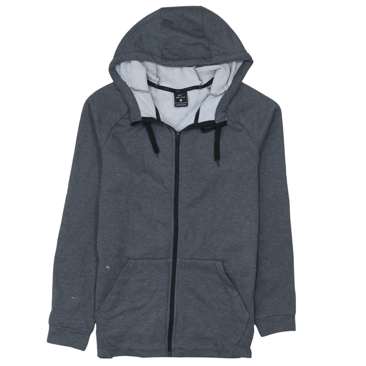 Nike Men's Grey Dri-FIT Full Zip Hoodie Size S Lightweight Sportswear