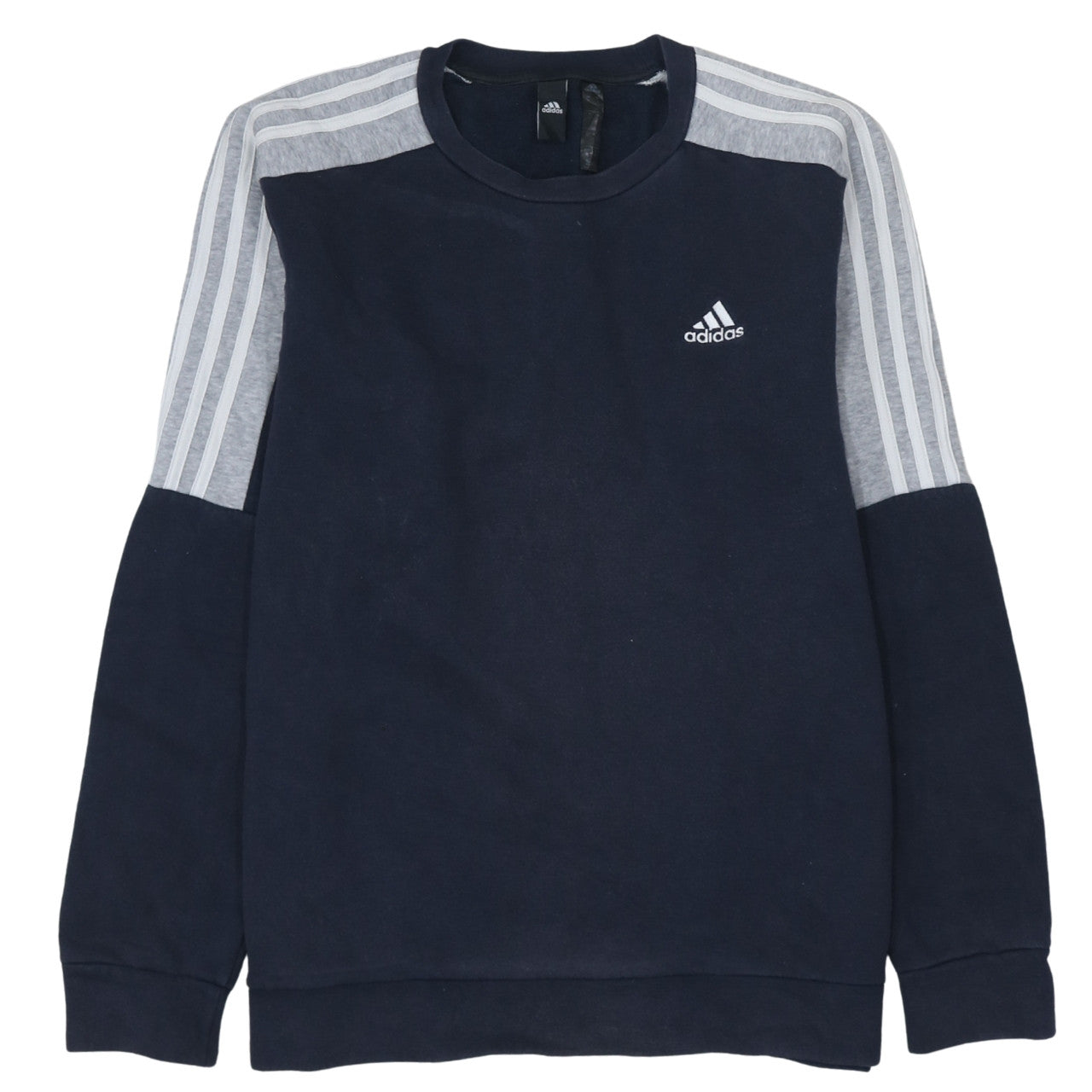 Adidas Men's Blue Small Pullover Sweatshirt Crew Neck Fleece
