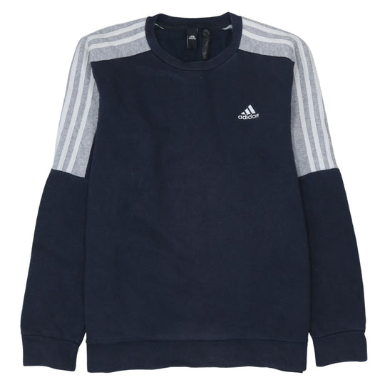 Adidas Men's Blue Small Pullover Sweatshirt Crew Neck Fleece