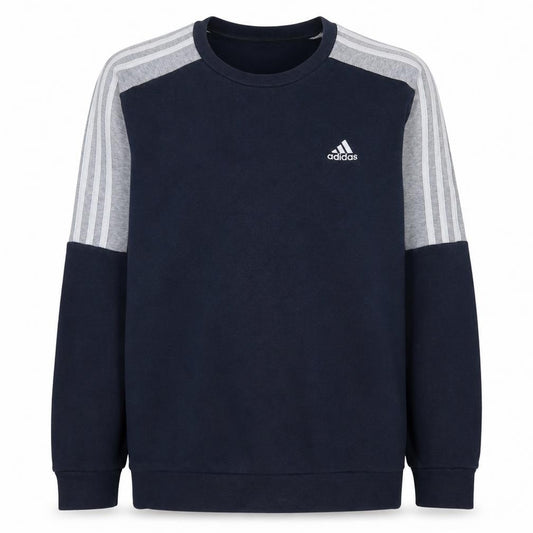 Adidas Men's Blue Small Pullover Sweatshirt Crew Neck Fleece