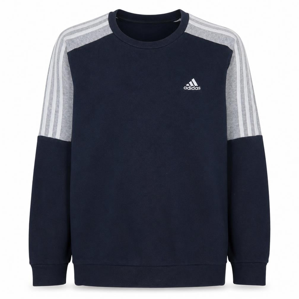 Adidas Men's Blue Small Pullover Sweatshirt Crew Neck Fleece