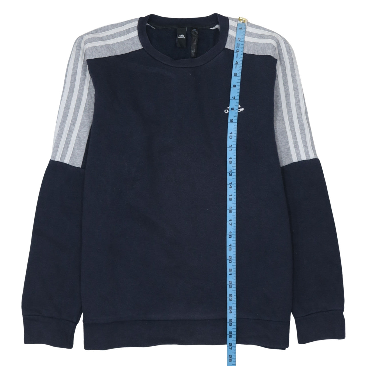 Adidas Men's Blue Small Pullover Sweatshirt Crew Neck Fleece