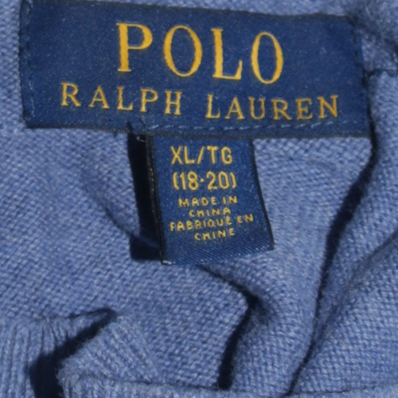 Polo Ralph Lauren Boys Blue XL Cotton Crew Neck Jumper
