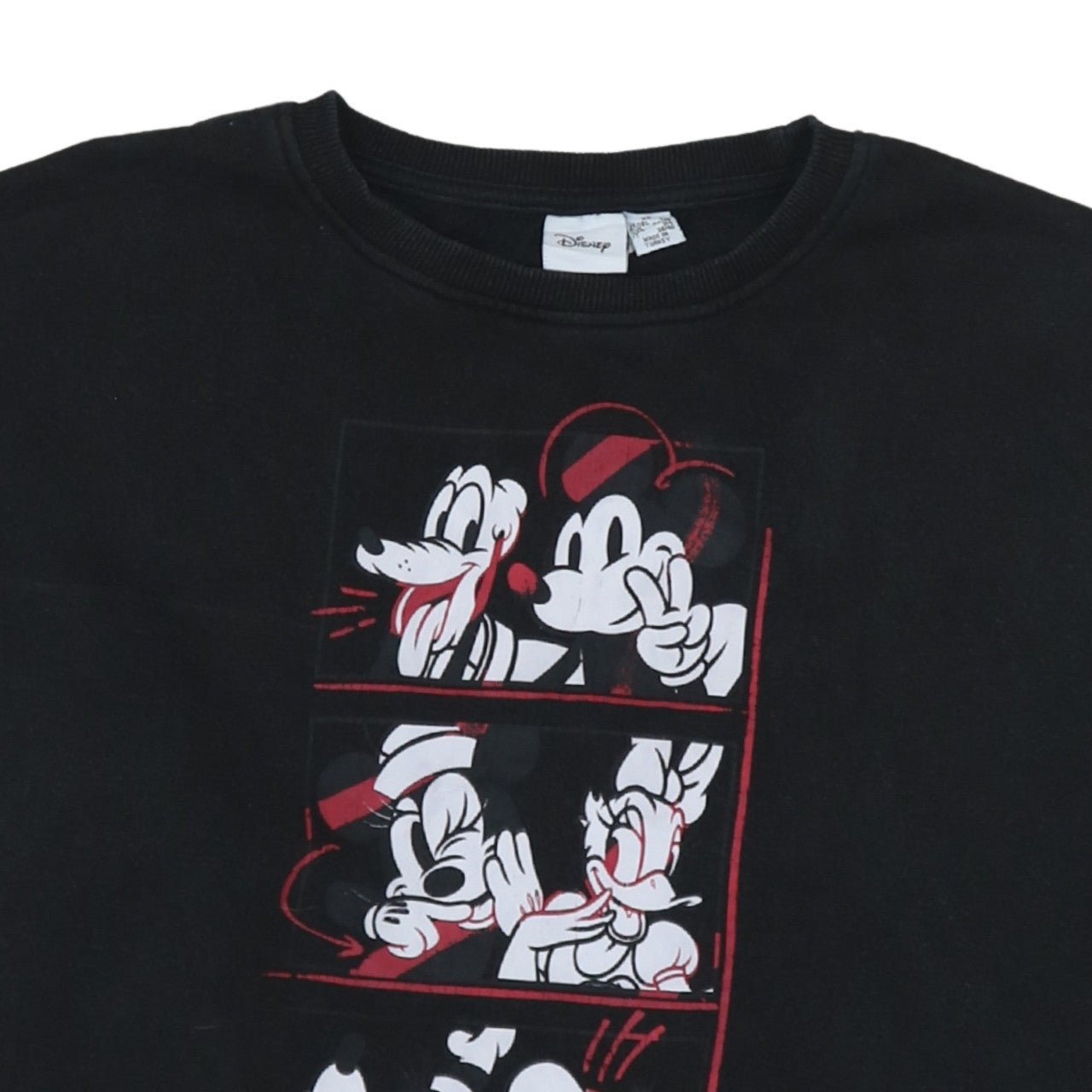 Disney Women Black XS Sweatshirt Mickey & Friends Graphic Pullover