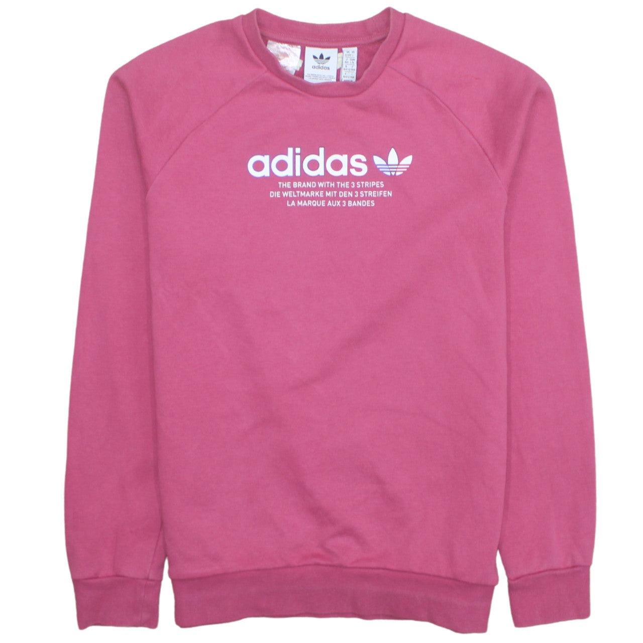 Adidas Girls Pink Crew Neck Logo Sweatshirt 14 Years Pullover