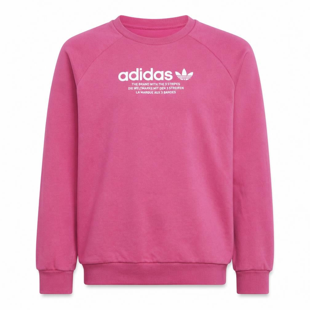 Adidas Girls Pink Crew Neck Logo Sweatshirt 14 Years Pullover