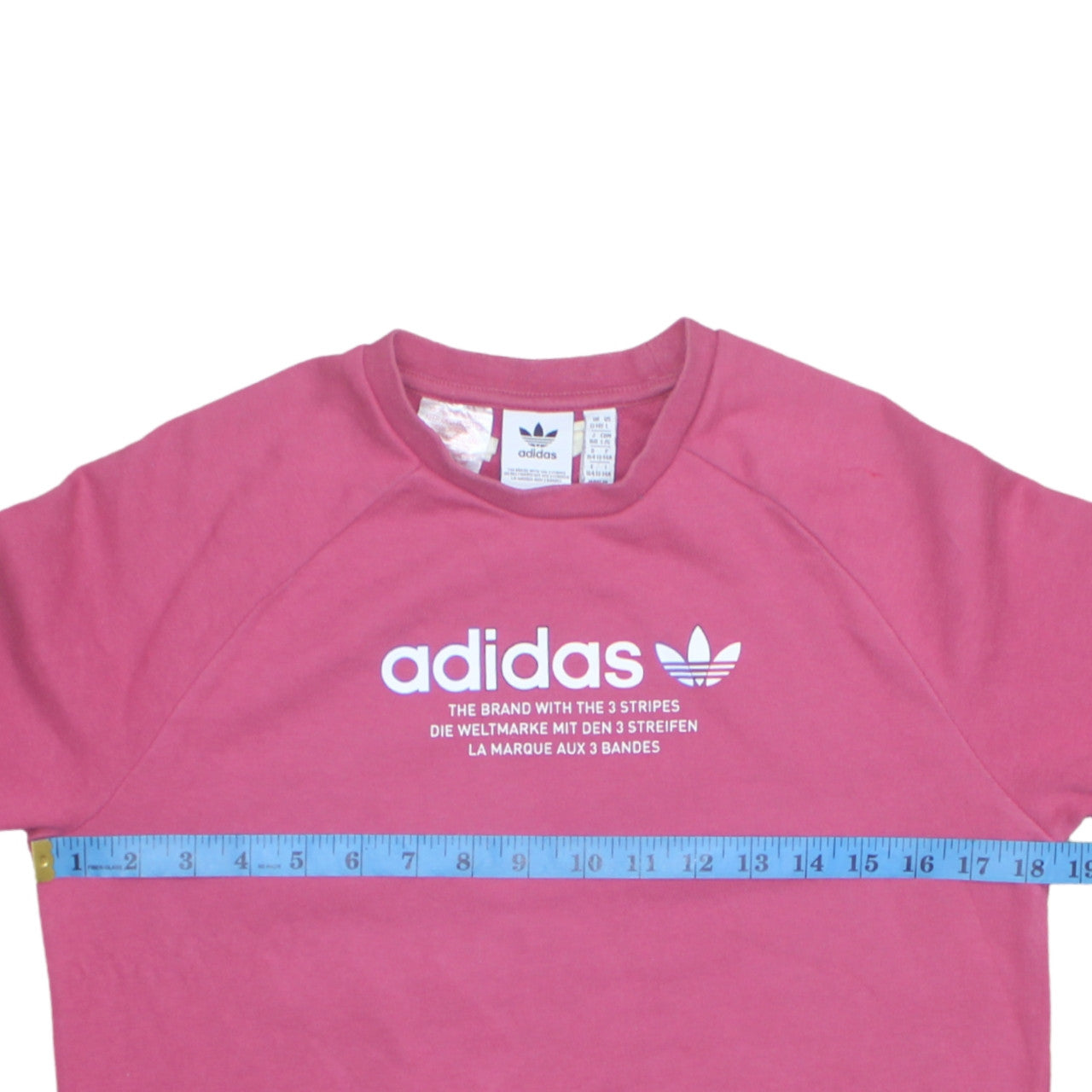 Adidas Girls Pink Crew Neck Logo Sweatshirt 14 Years Pullover