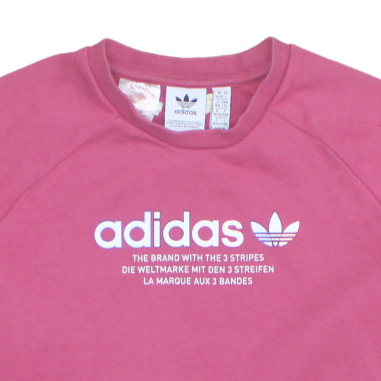 Adidas Girls Pink Crew Neck Logo Sweatshirt 14 Years Pullover