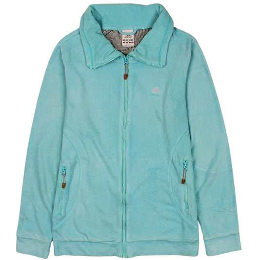 Adidas Womens Blue Fleece Full Zip Jacket Size 14