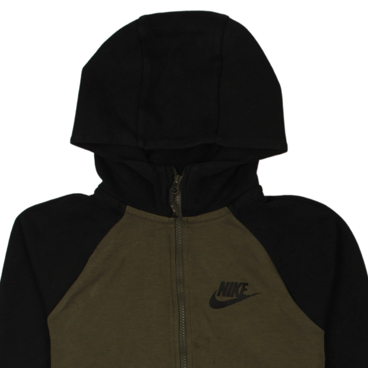 Nike Boys Black & Khaki Full Zip Hoodie 12-13 Years Classic Fit