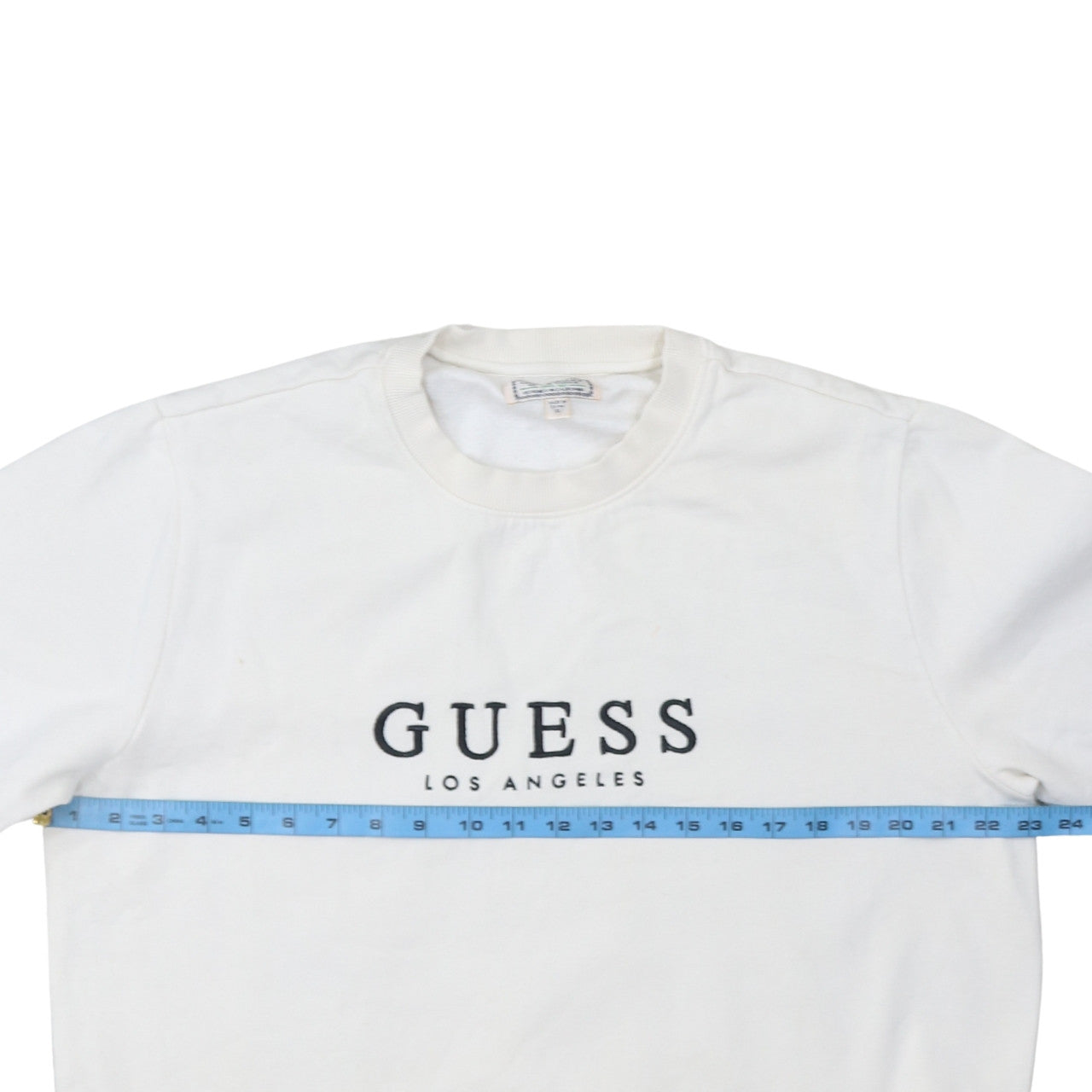 Guess Womens White Logo Crew Neck Sweatshirt XL