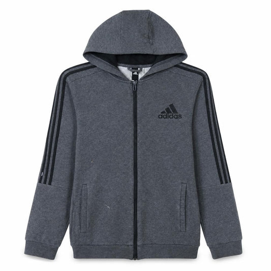 Adidas Men's Grey Full Zip Hoodie Size L Sports Fleece