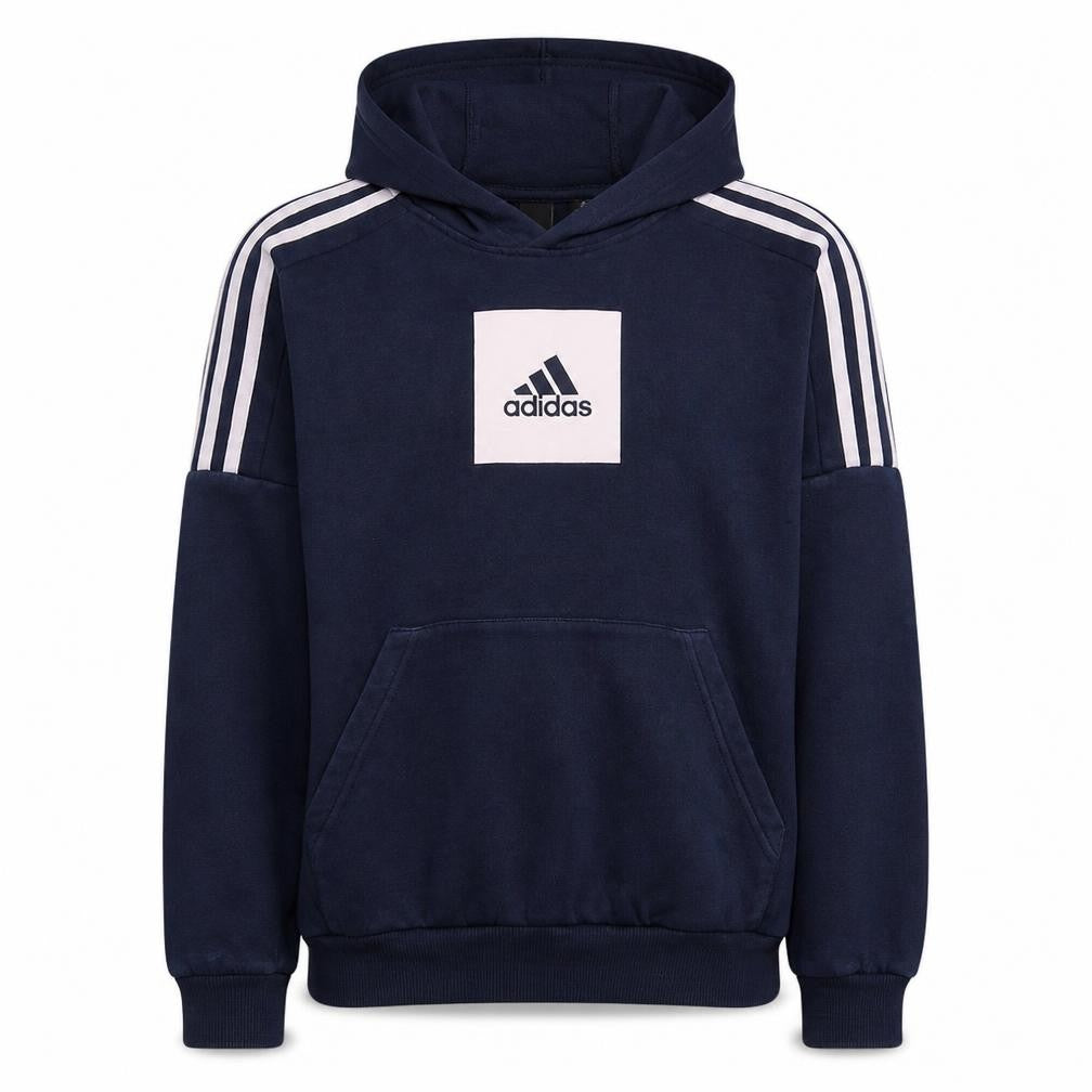 Adidas Boys Blue Pullover Hoodie 13-14 Years Hooded Fleece Sweatshirt