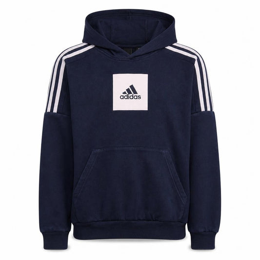 Adidas Boys Blue Pullover Hoodie 13-14 Years Hooded Fleece Sweatshirt