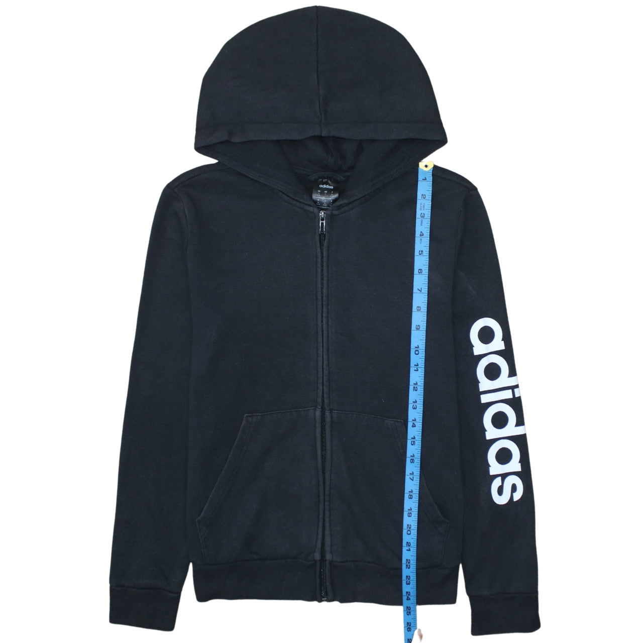 Adidas Womens Black Full Zip Hoodie Medium 12 Hooded Sweatshirt