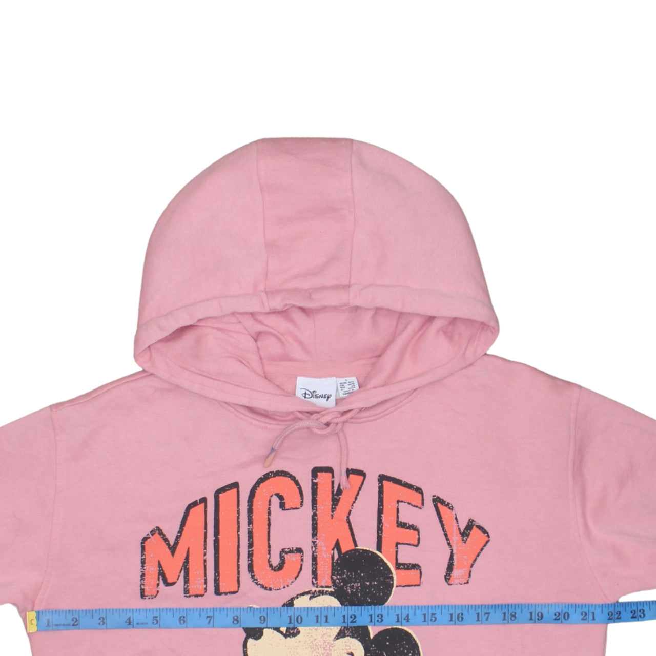 Disney Women Pink Mickey Hoodie Small Pullover Hooded Sweatshirt