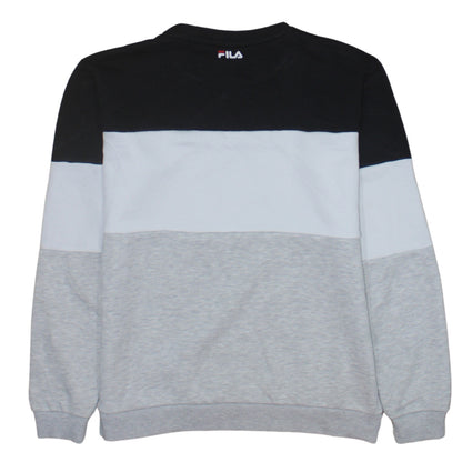 Brand and care label for Fila boys’ multicoloured logo pullover sweatshirt 13-14 years