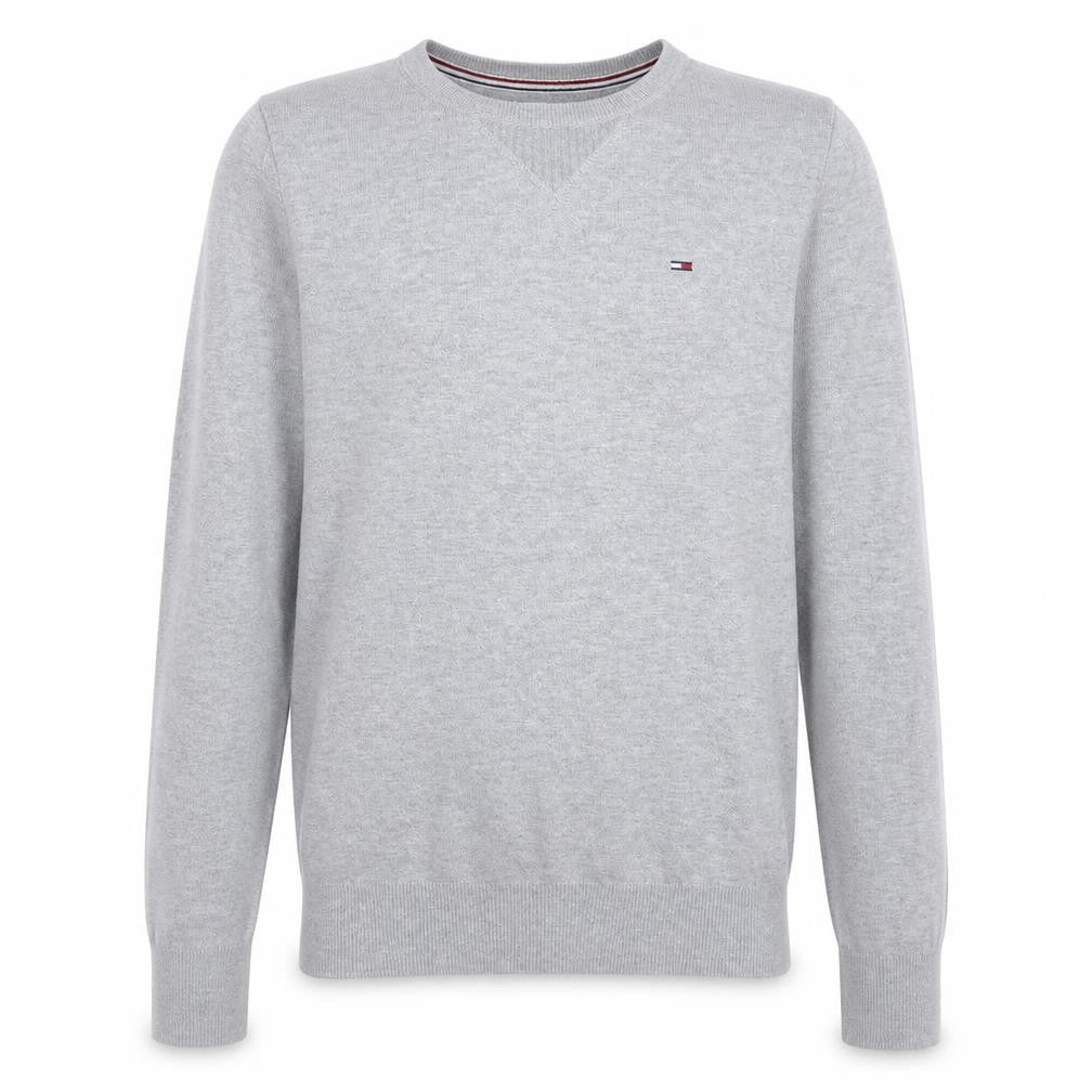 Tommy Hilfiger Men's Grey Cotton Crew Neck Pullover Jumper M