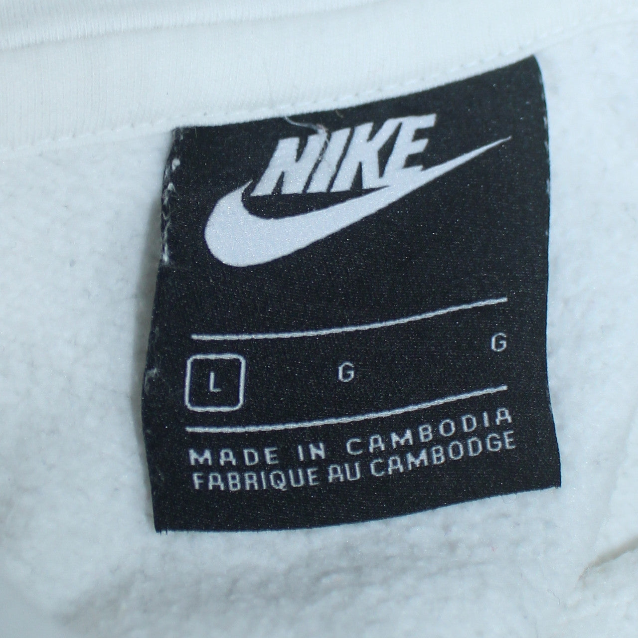 Nike Men's White Pullover Hoodie L Regular Fit Sportswear