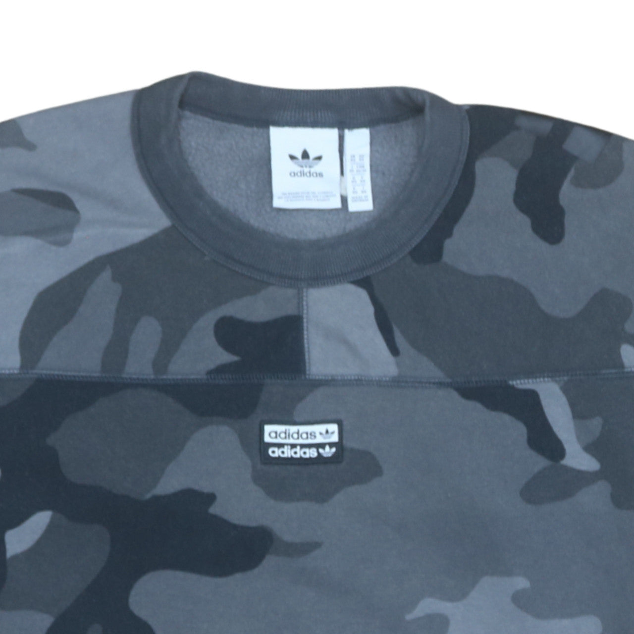adidas Men's Grey Camouflage Crew Neck Pullover Sweatshirt XS