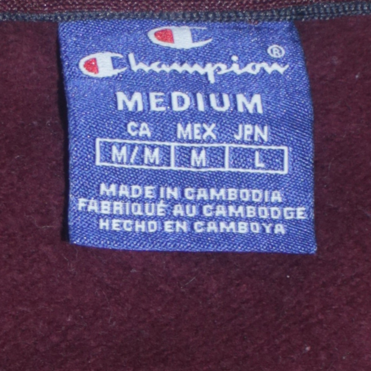 Champion Men's Grey & Maroon Logo Pullover Sweatshirt Size M