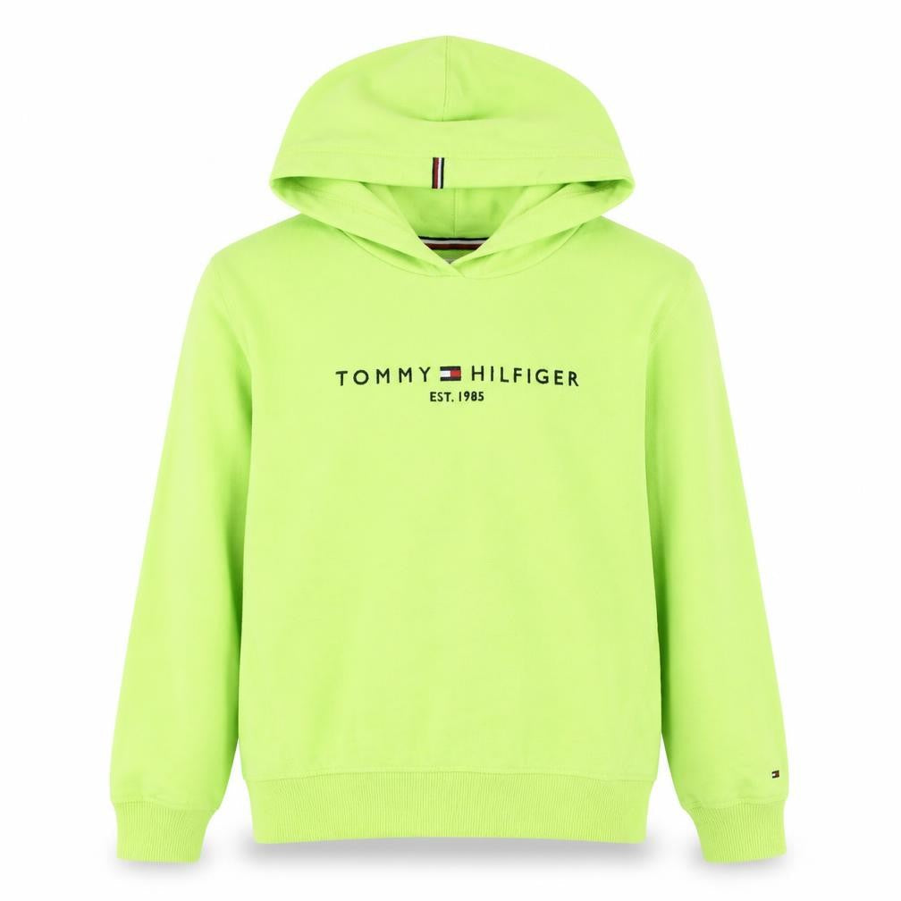 Tommy Hilfiger Boys Yellow Pullover Hoodie Size 176 Embroidered Logo