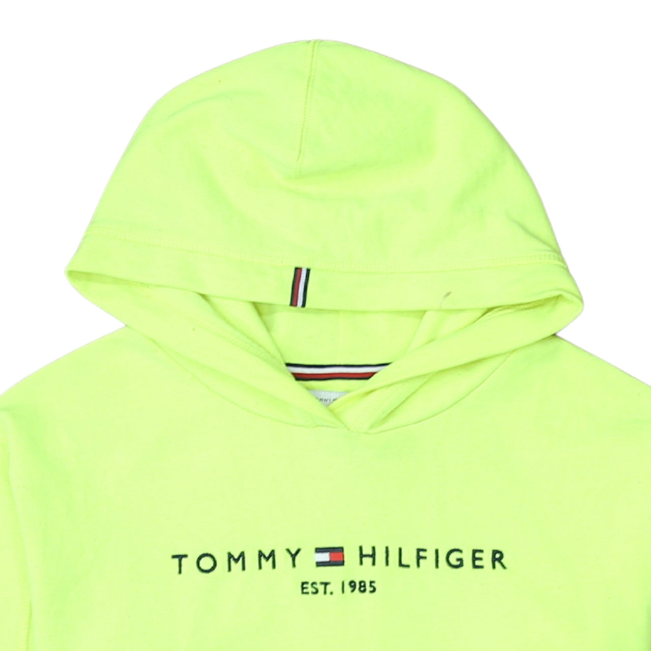 Tommy Hilfiger Boys Yellow Pullover Hoodie Size 176 Embroidered Logo